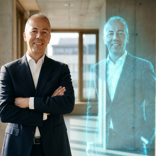 Florian Langer, Partner bei MHP, mit seinem Digital Twin
