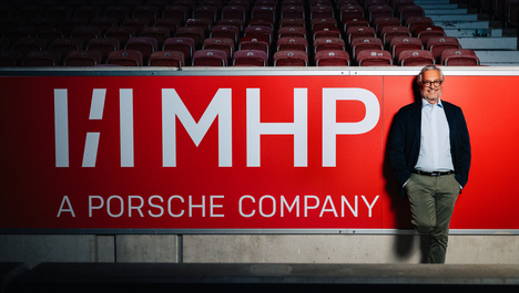 Dr. Ralf Hofmann, co-founder, shareholder and Chairman of the Management Board of MHP in the MHP Arena Stuttgart